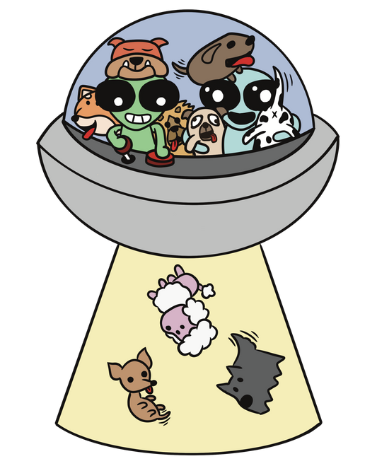 Dawggie Abduction Sticker