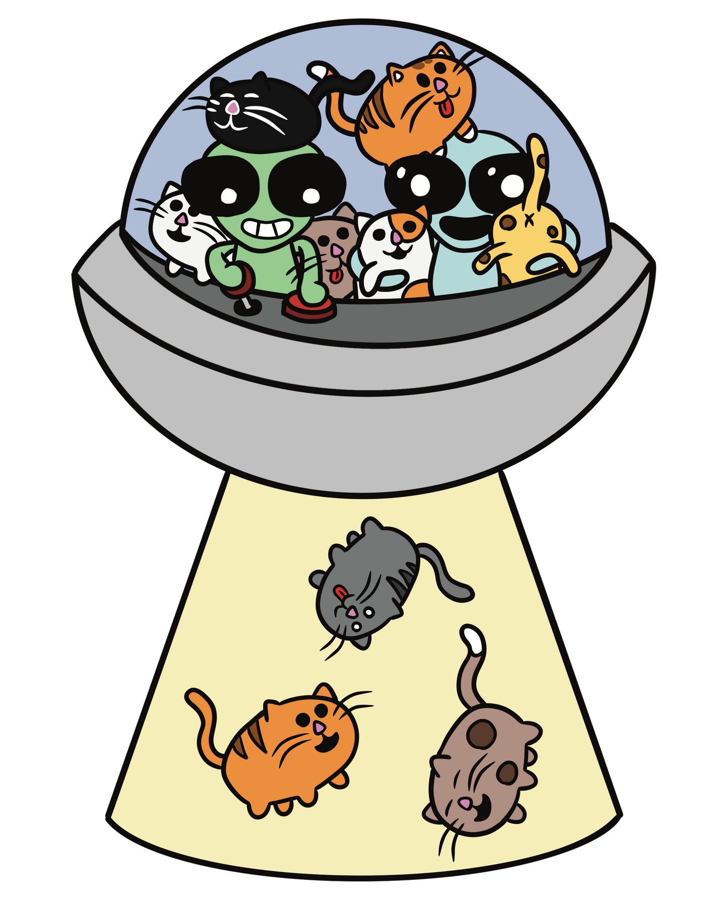 Kitty Abduction Sticker